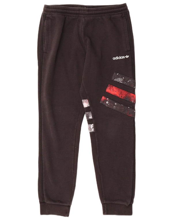 Męskie spodnie dresowe ADIDAS Joggery, duże, czarne, bawełniane z blokami kolorów