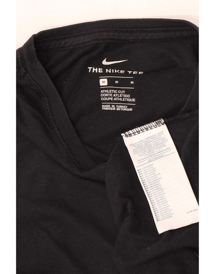 Męski T-shirt Nike o sportowym kroju z grafiką, średni czarny, bawełniany