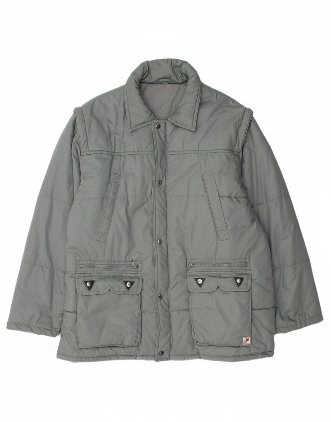 FASHION LEADER Mens Padded Jacket IT 55 2XL Grey Polyester
