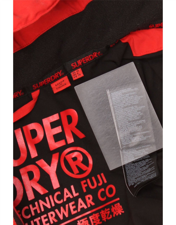 Damska wyściełana kurtka oversize z kapturem Superdry UK 10, mała, czerwona, z poliestru