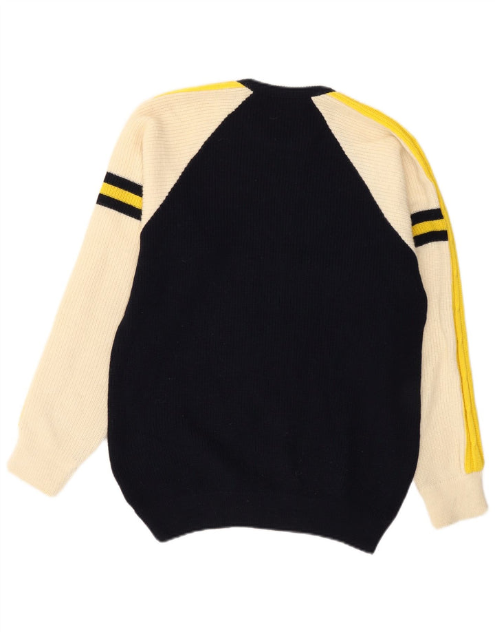 Sweter męski Good Luck z okrągłym dekoltem IT 50, wełna w kolorze średniej czarnej kolorystyki