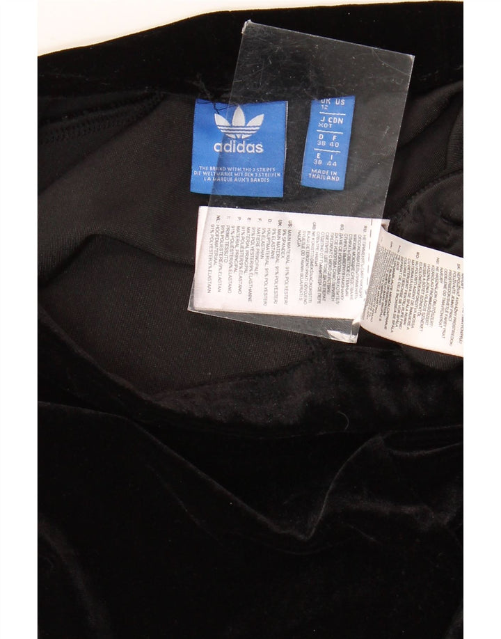 Damskie legginsy Adidas welurowe UK 12, średni czarny poliester