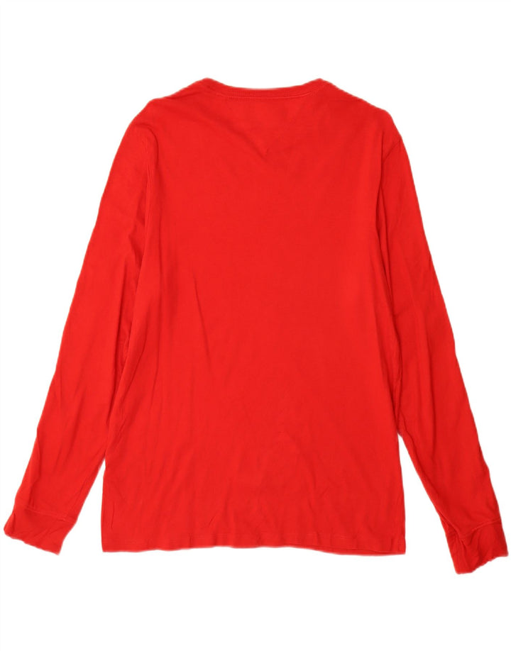 Męski top graficzny Tommy Hilfiger z długim rękawem, mały, czerwony, bawełniany