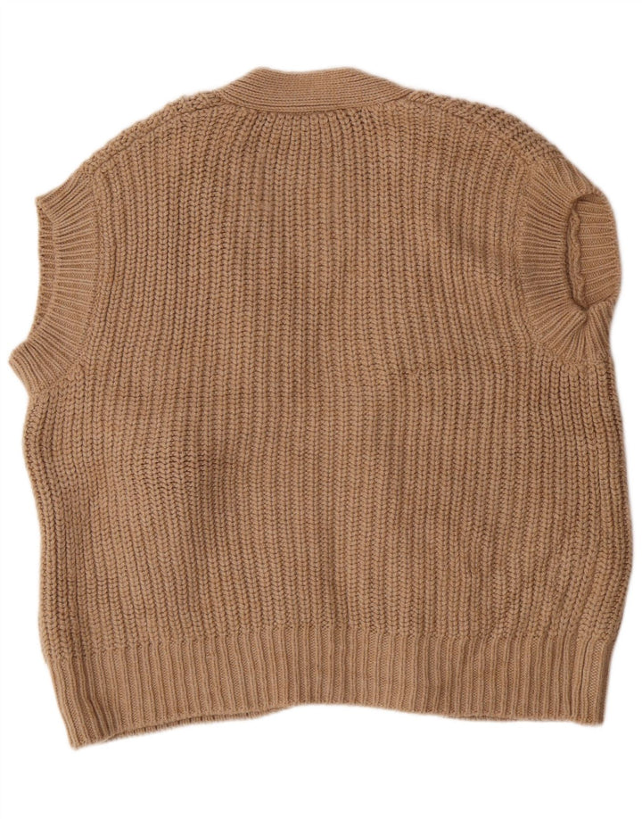 Damski sweter oversize bez rękawów ZARA UK 10 Small Brown