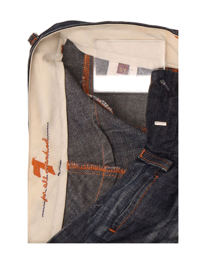 Damskie jeansy rozkloszowane 7 For All Mankind W27 L34 Granatowa bawełna