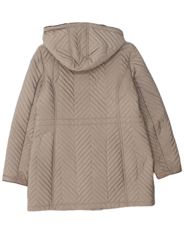 Damski pikowany płaszcz Dkny UK 16, duży, szary