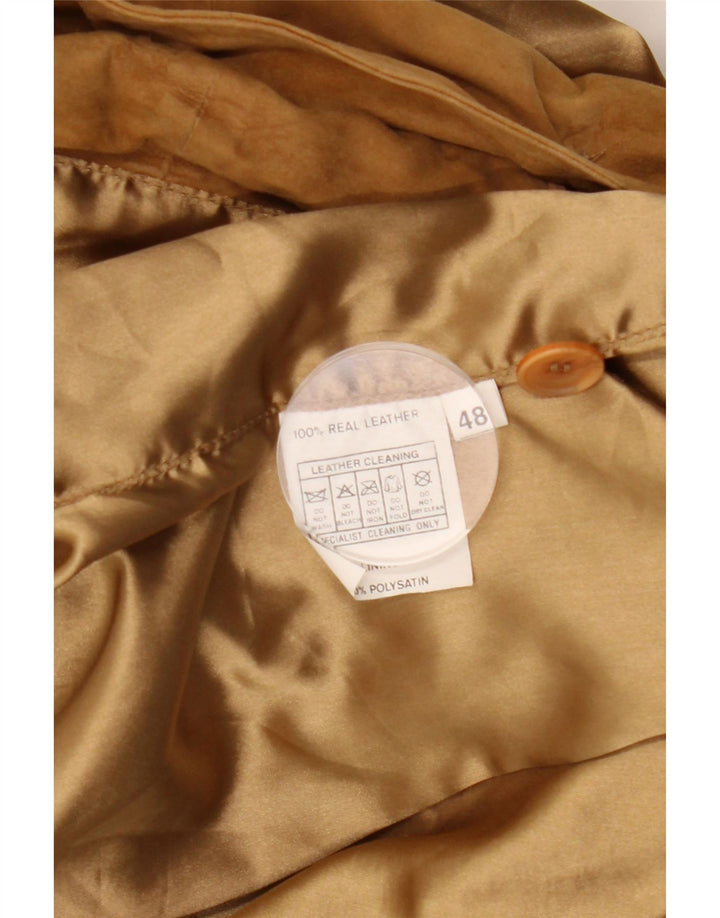 Vintage męska zamszowa kurtka bomber IT 48 średnio brązowa skóra