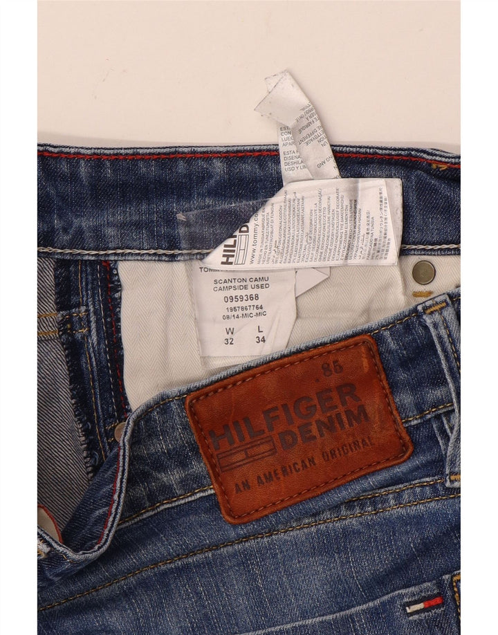 TOMMY HILFIGER Męskie dżinsy z podniżanymi wąskimi dżinsami W32 L34 Niebieska bawełna