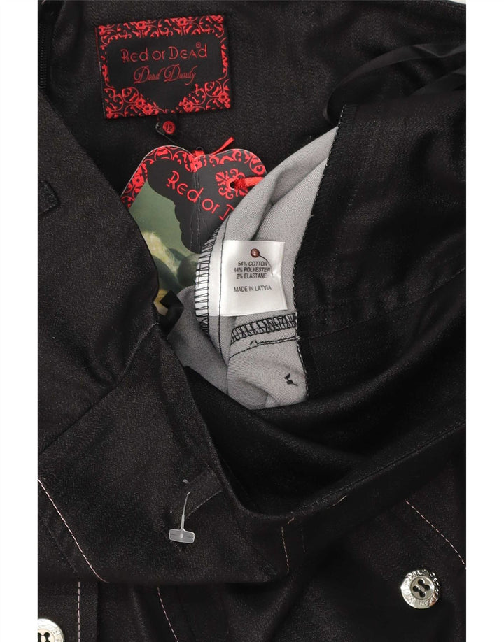 Prosta spódnica damska Red Or Dead UK 12 Medium W30 Szara bawełna