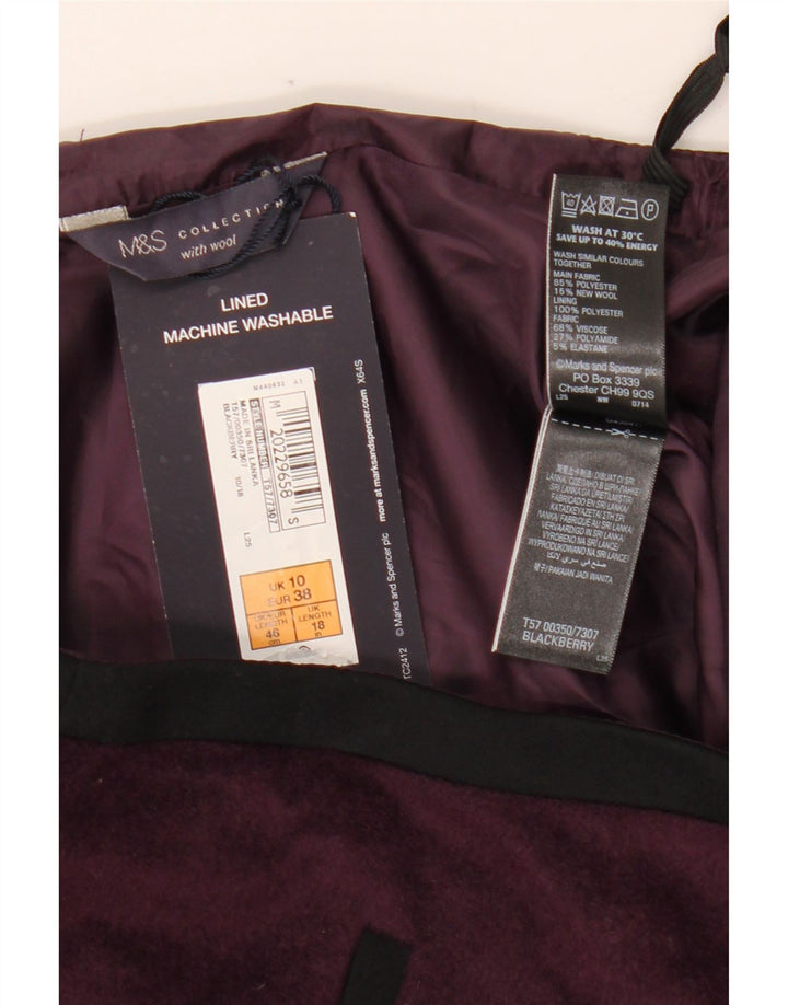 MARKS & SPENCER Damska spódniczka mini UK 10 Mała W28 Fioletowy poliester