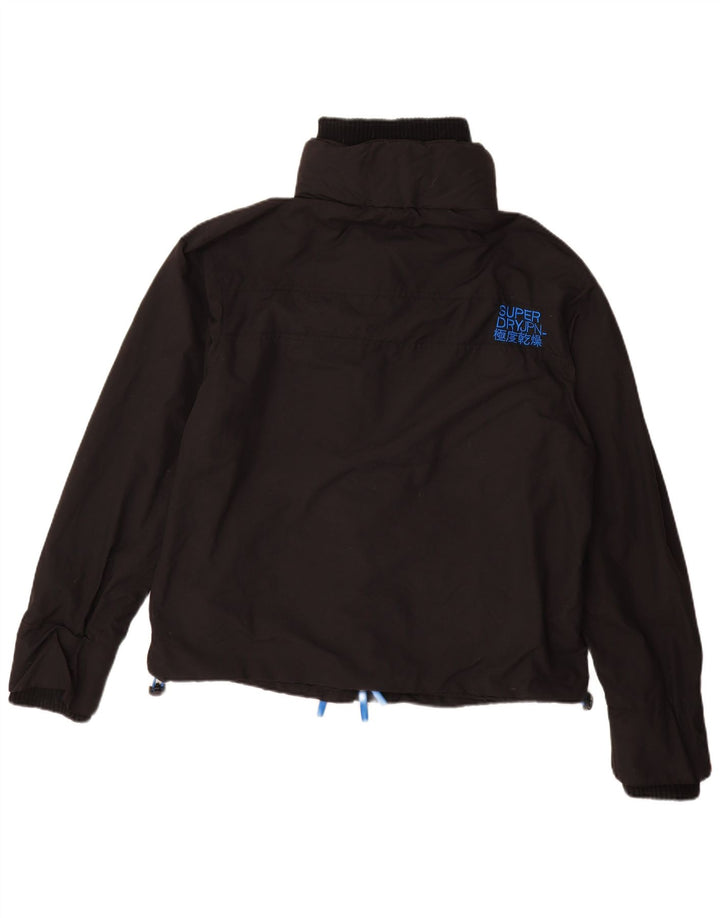 SUPERDRY Damska kurtka przeciwdeszczowa The Windcheater Graphic UK 20 2XL z czarnego nylonu