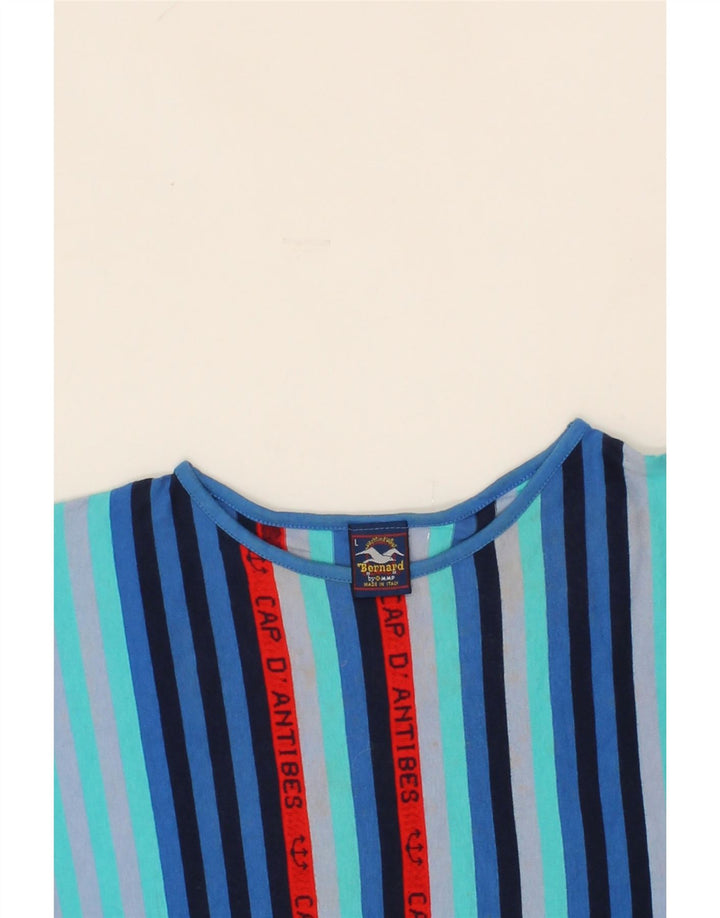 VINTAGE Womens T-Shirt Top UK 14 Large Multicoloured Striped Vintage Vintage and Second-Hand Vintage from Messina Hembry 