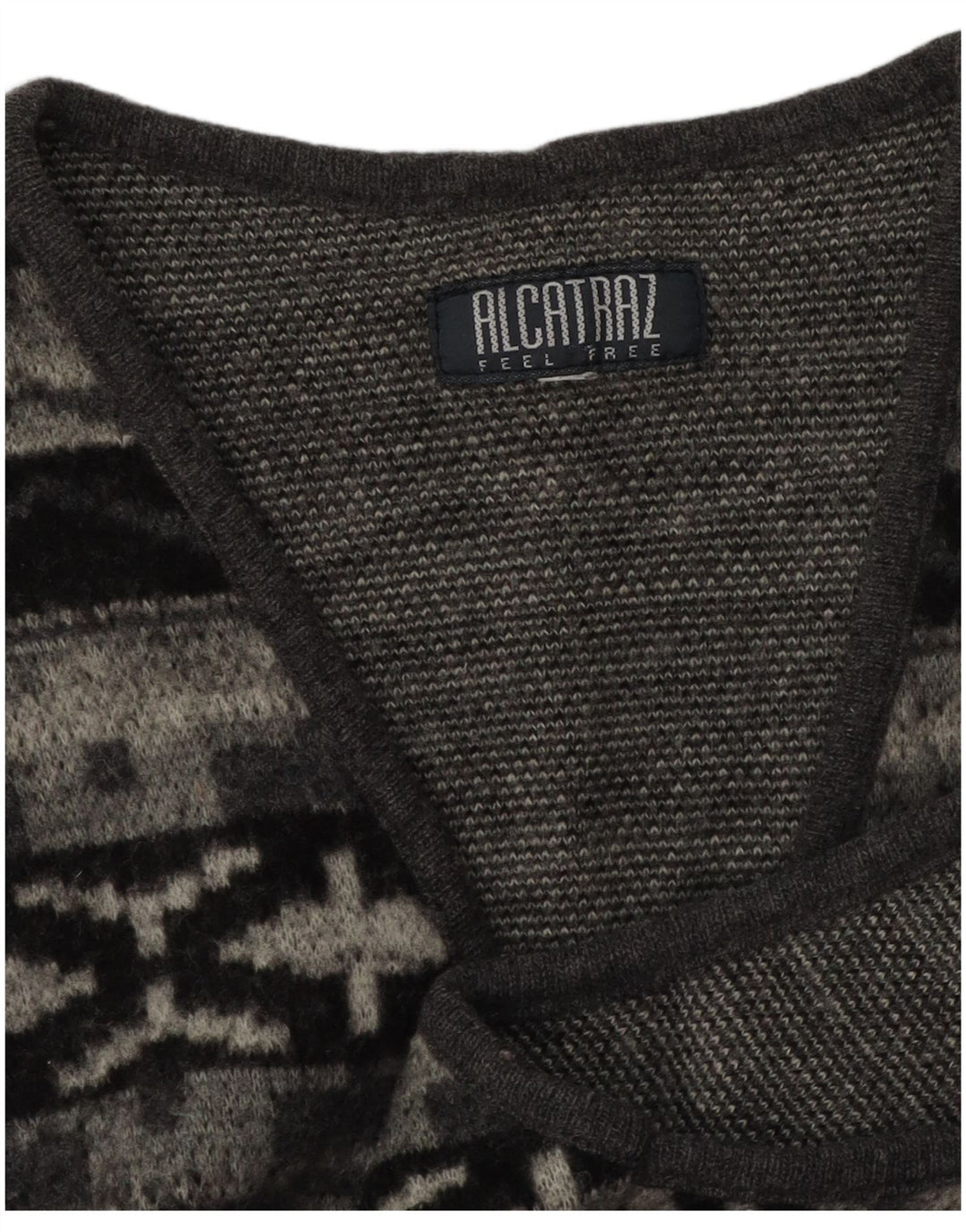 Męski sweter bez rękawów Alcatraz, mały, szary, geometryczny