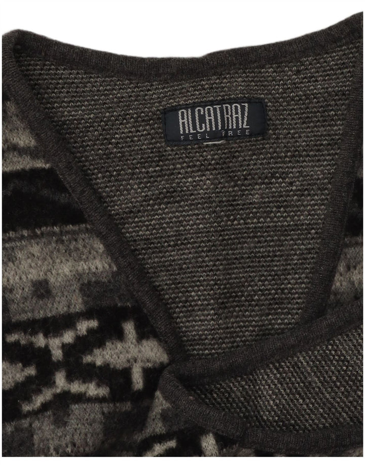 Męski sweter bez rękawów Alcatraz, mały, szary, geometryczny