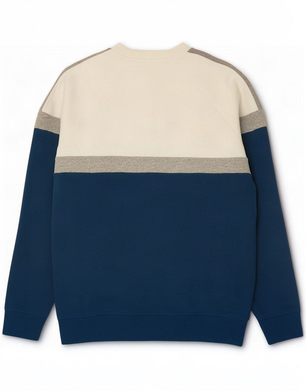 Adidas Męska bluza sweterkowa, średnia niebieska, bawełniana z blokami kolorów