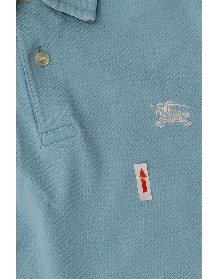 Męska koszulka polo Burberry BRIT, mała, niebieska, bawełniana