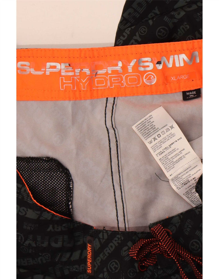 Męskie spodenki kąpielowe Superdry Graphic Regular XL, czarny poliester