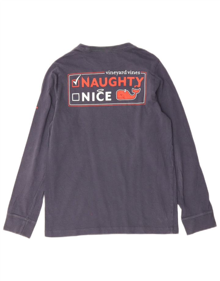 Chłopięcy top z grafiką Vineyard Vines z długim rękawem, 11-12 lat, mały, granatowy