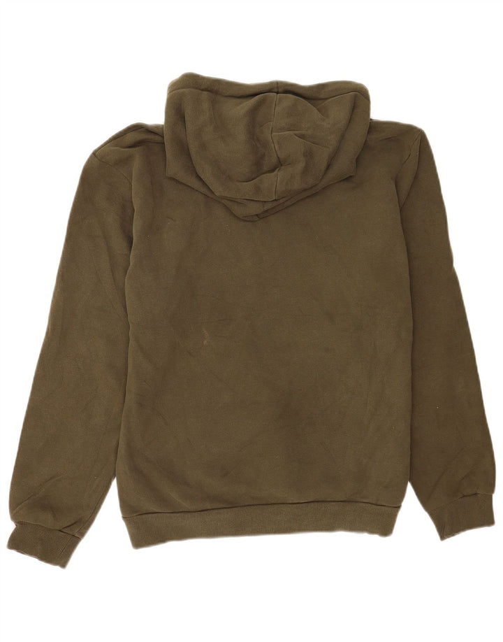 Męski sweter z kapturem Puma z grafiką, średniej wielkości bawełna khaki
