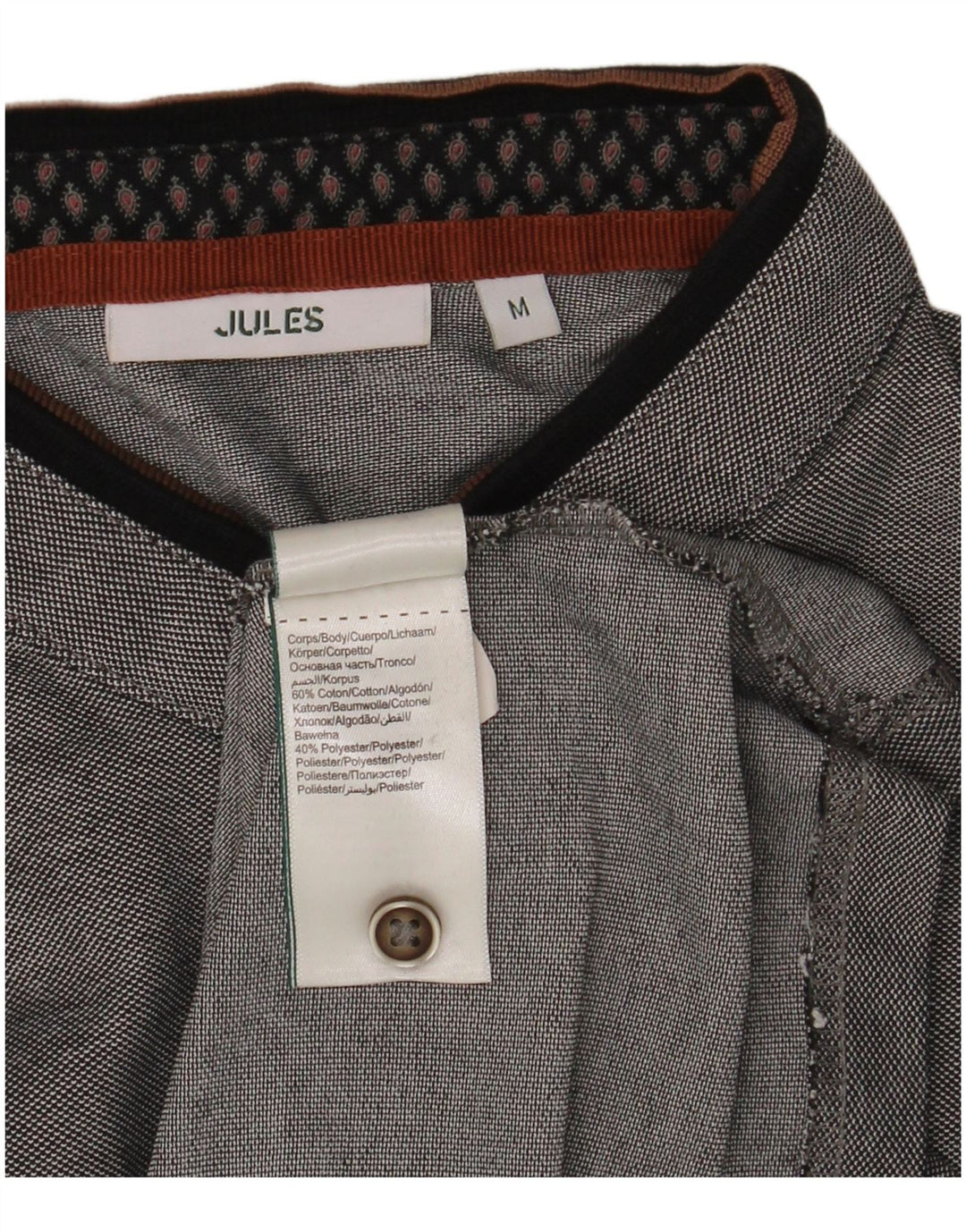Męska koszulka polo Jules, średnia szara bawełna