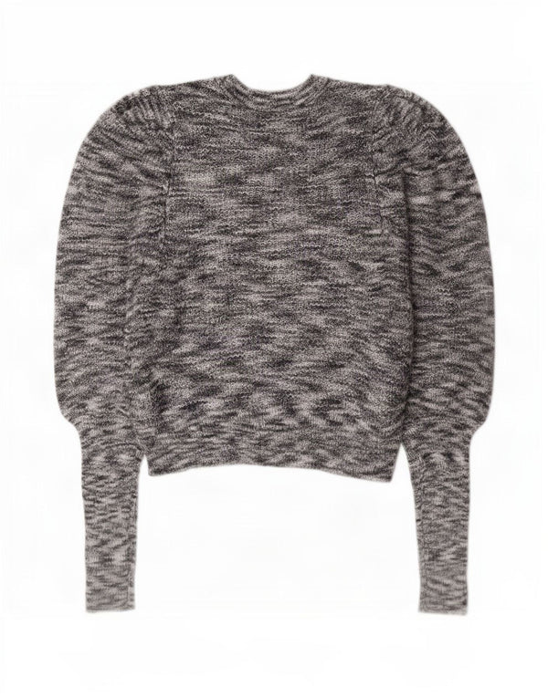 Damski sweter Ted Baker z krótkim rękawem i dekoltem w łódkę, rozmiar 2, mały, szary nakrapiany