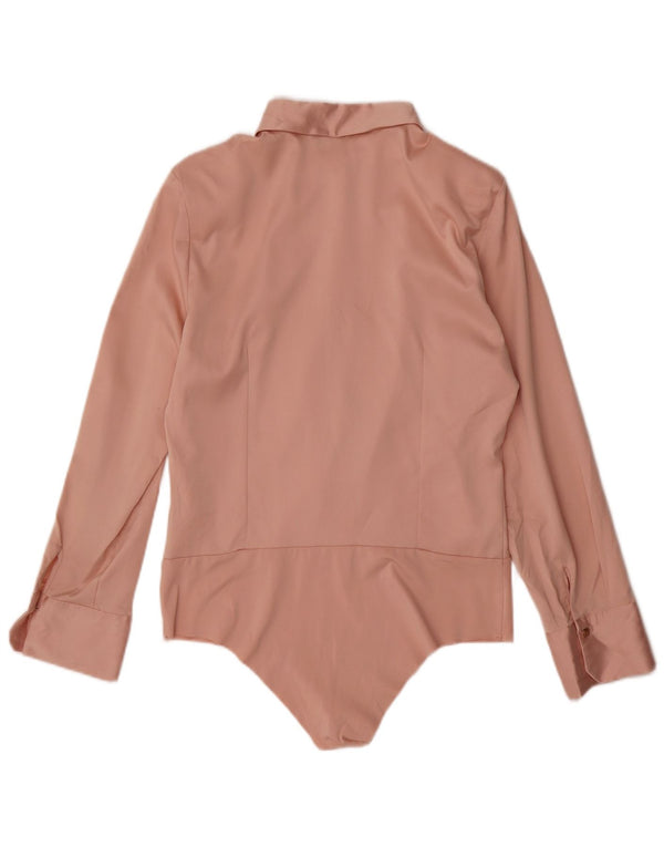 Damskie body koszulowe Zara UK 14, duże, różowe, poliestrowe