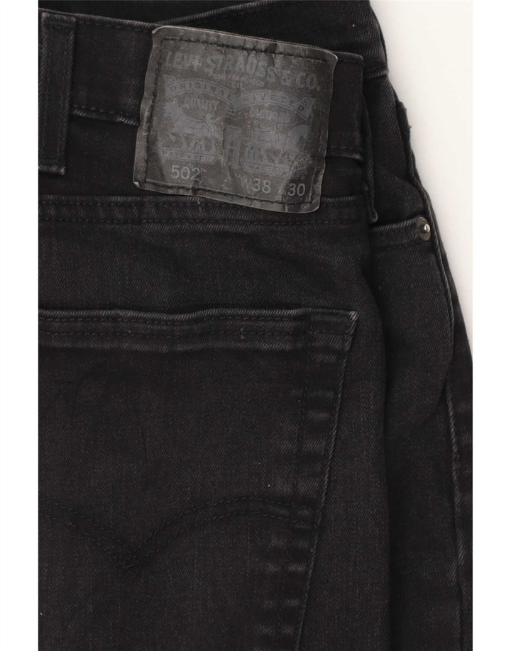 Męskie jeansy Levi's 502 Tapered W38 L26 Czarna bawełna