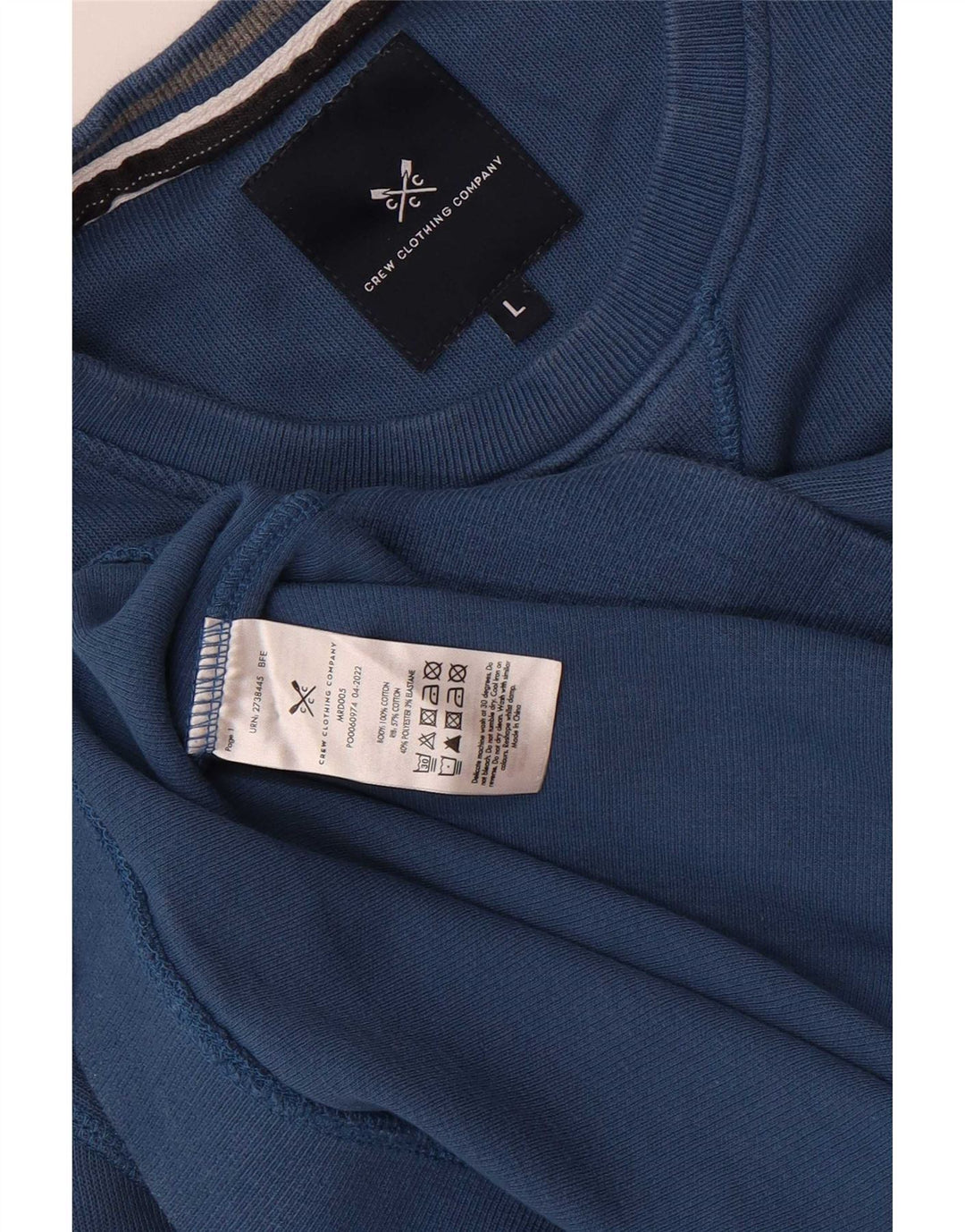 Crew Clothing Męska bluza z kapturem, duża niebieska bawełna