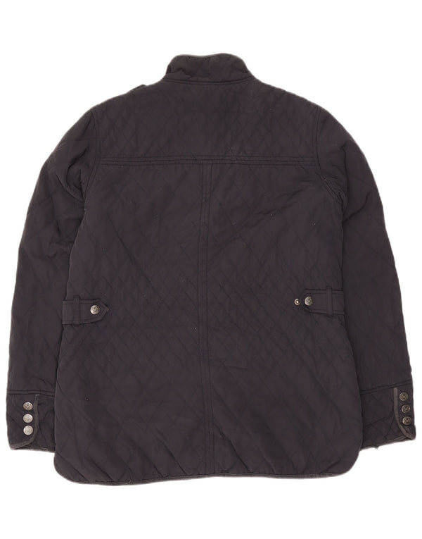 Damska pikowana kurtka wojskowa Crew Clothing UK 16, duża, granatowa