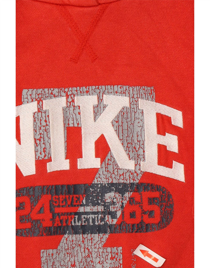 Chłopięcy sweter z kapturem Nike z grafiką 10-11 lat, średni czerwony, bawełniany