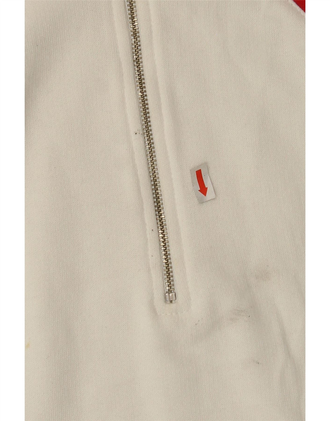 ELLESSE Mens Zip Neck Sweatshirt Jumper Large White Cotton