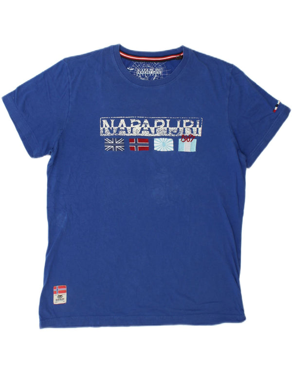 Męski T-shirt z grafiką Napapijri Top XL Niebieski