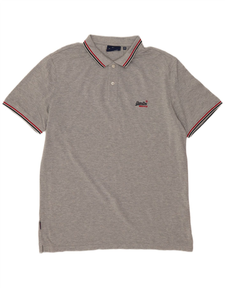 Męska koszulka polo SUPERDRY 2XL, szara, bawełniana