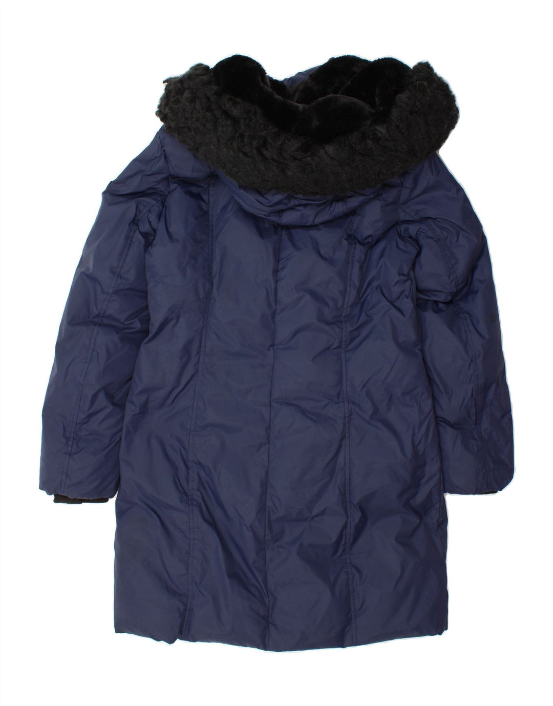 DKNY Womens Hooded Padded Coat UK 10 Small Navy Blue Polyester Vintage Dkny and Second-Hand Dkny from Messina Hembry 