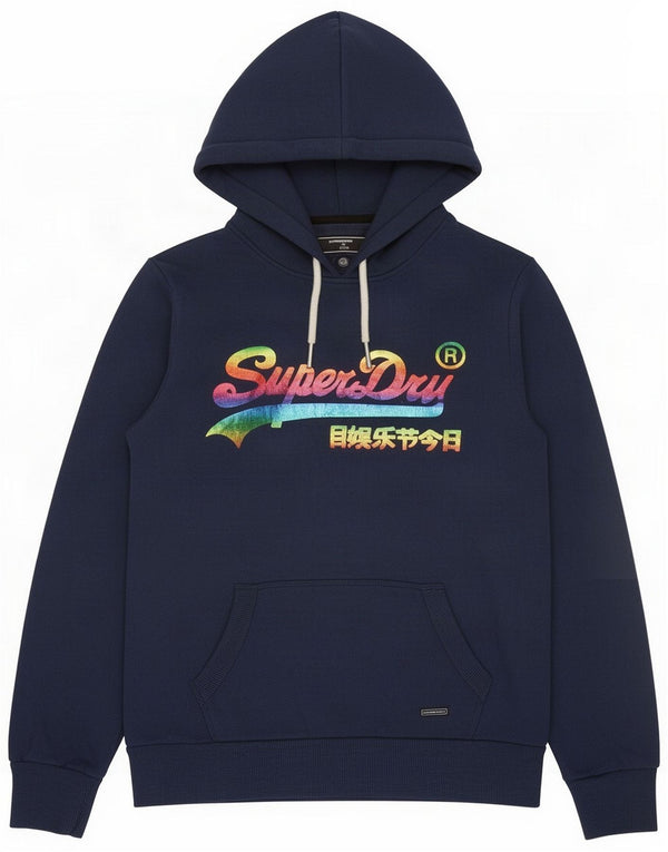 Damski sweter z kapturem Superdry UK 12 Medium Navy Blue Cotton