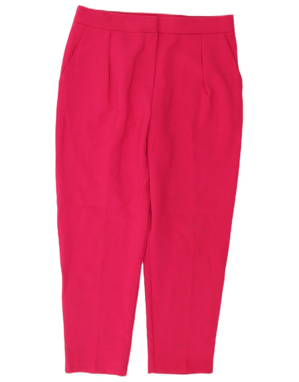 Damskie, przycięte spodnie Topshop UK 14, duże, W32 L25, różowy poliester