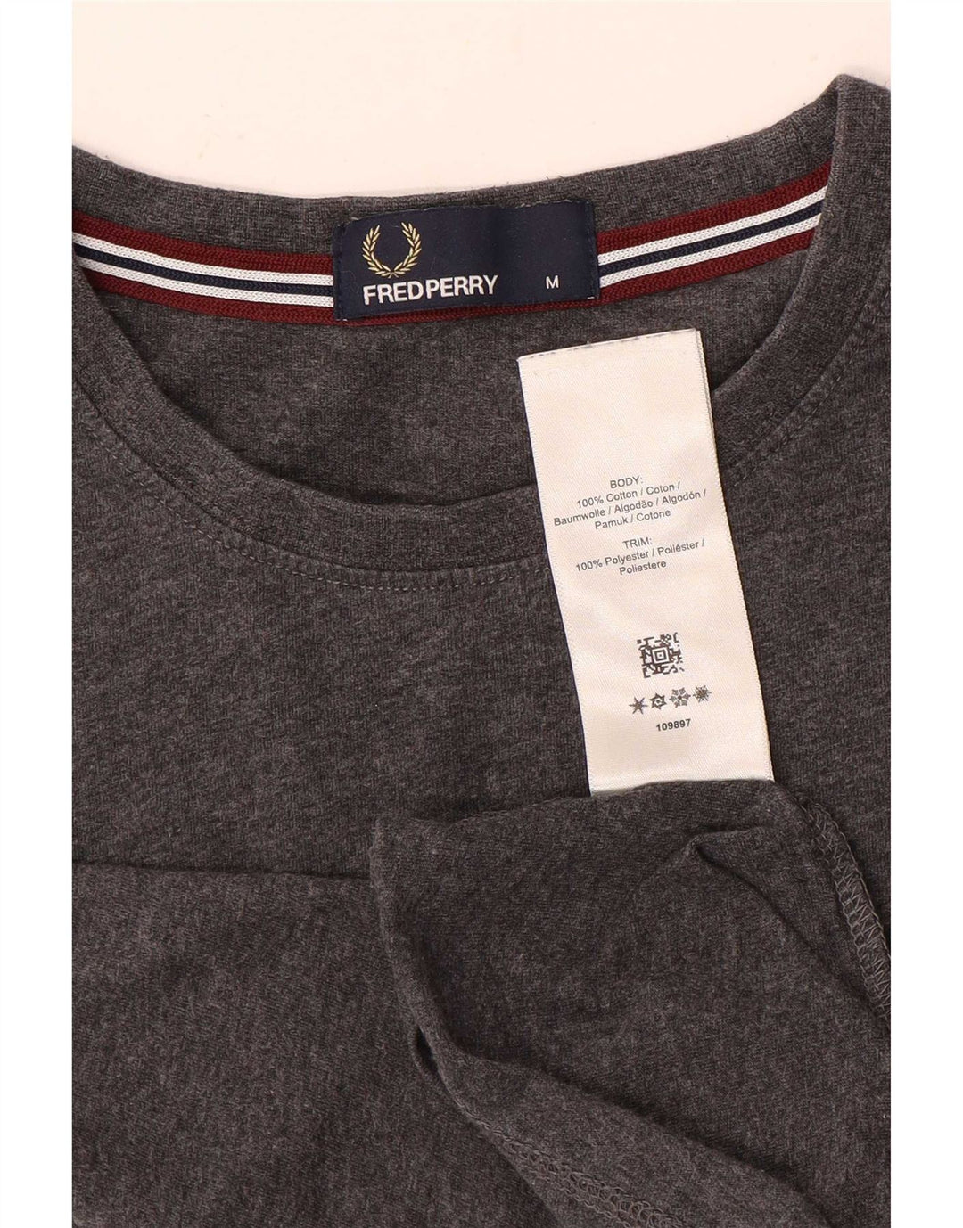 T-shirt męski Fred Perry, średnioszary, bawełniany w cętki