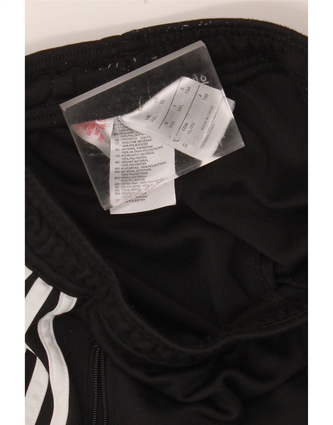 Chłopięce spodnie dresowe ADIDAS Climacool 13-14 lat XL, czarne, z blokami kolorów