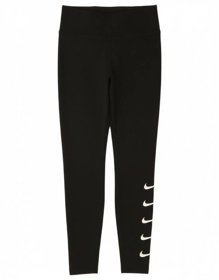 Damskie legginsy Nike Dri Fit Graphic UK 10, małe, czarne, poliestrowe