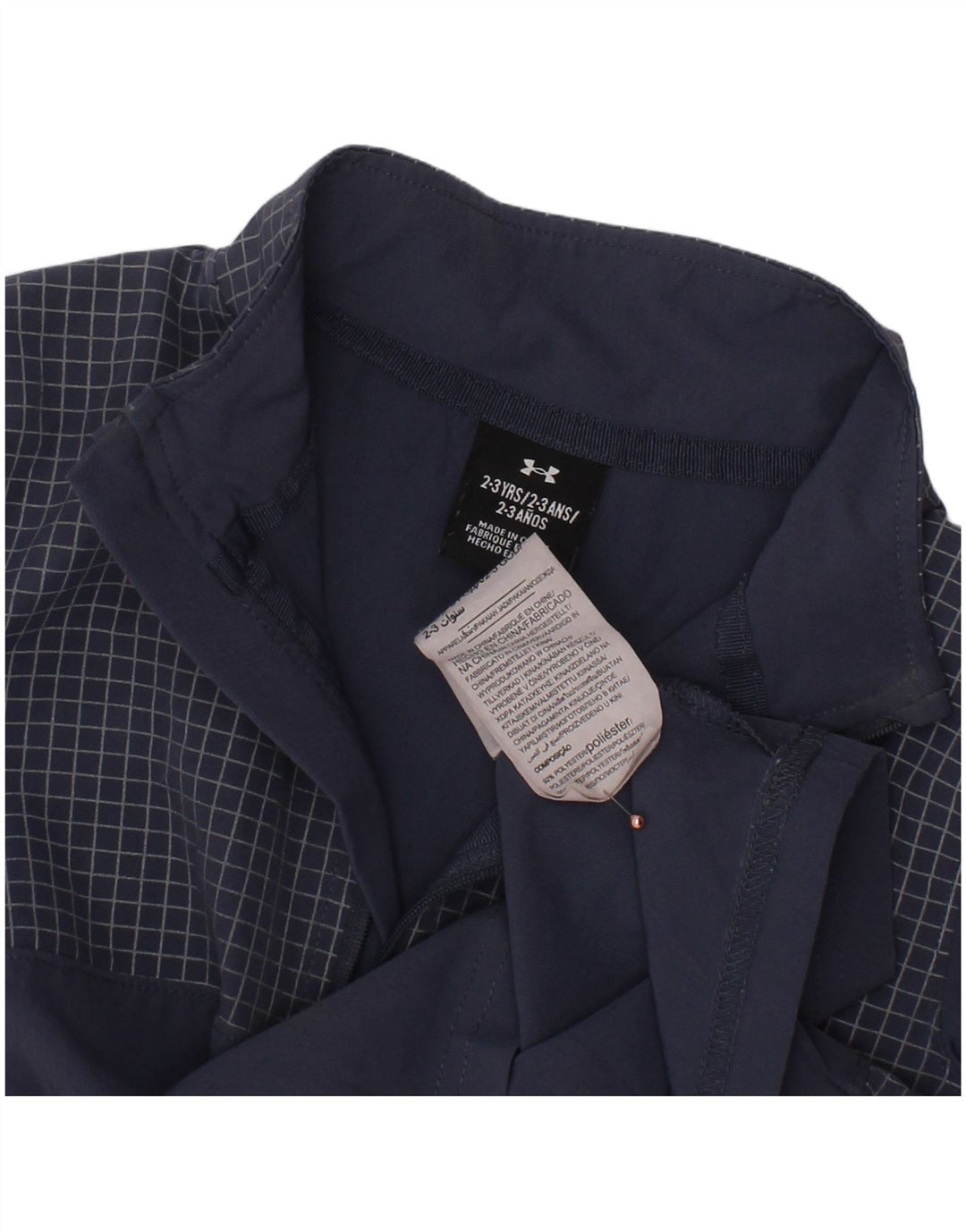 Chłopięcy dres UNDER ARMOUR z graficznym pulowerem, 2-3 lata, granatowa kratka