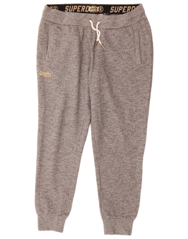 Damskie spodnie dresowe Superdry Joggers UK 16, duże, szare, nakrapiane, bawełniane