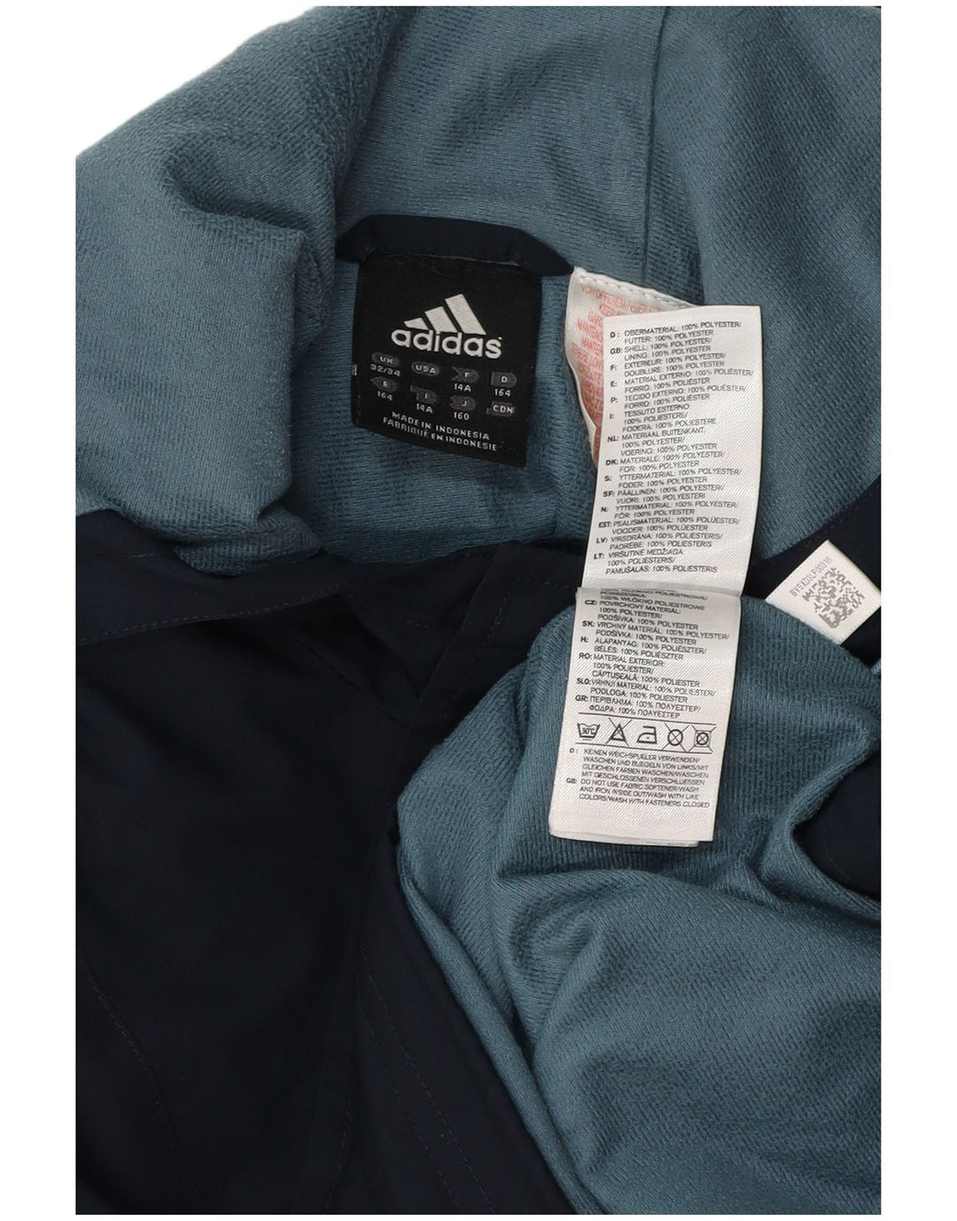 Chłopięca kurtka przeciwdeszczowa ADIDAS Anorak z kapturem, 13-14 lat, granatowa, poliester