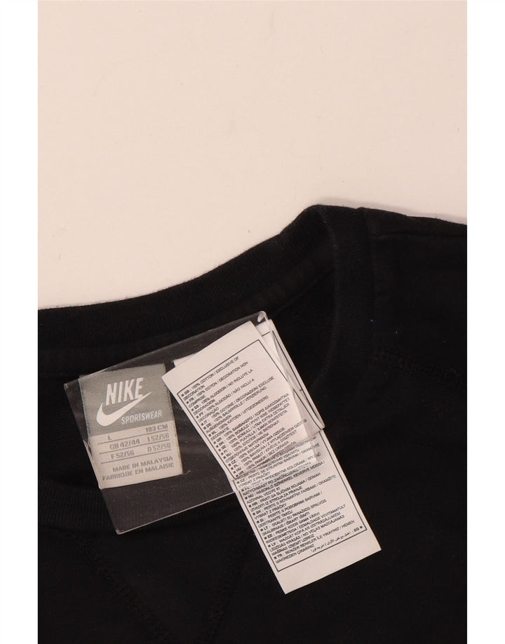 Męski sweter z grafiką NIKE, UK 42/44, duży, czarny, bawełniany