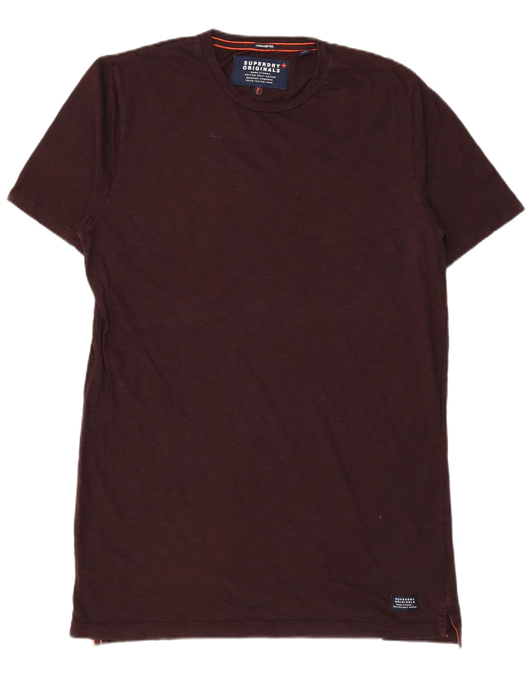 SUPERDRY Męski T-shirt Top XL Burgundowa Bawełniana