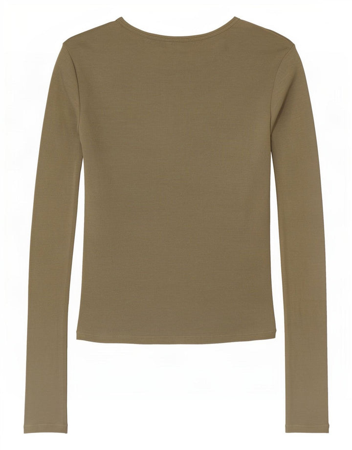 Damski top z długim rękawem Zara UK 12, średni khaki