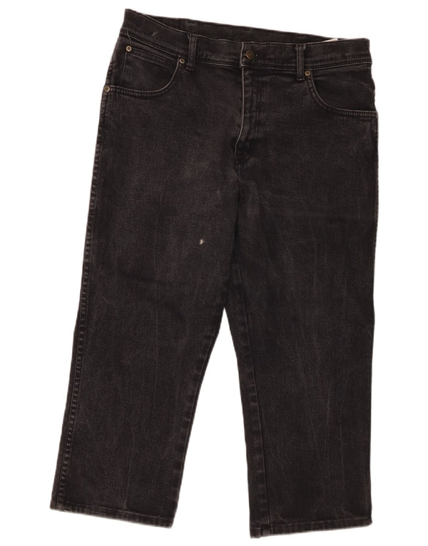 Męskie jeansy Wrangler Capri o regularnym kroju W34 L22, czarne, bawełniane