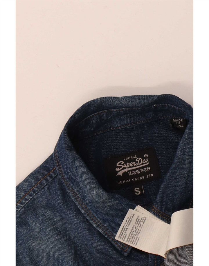 Męska koszula dżinsowa Superdry, mała, niebieska, bawełniana