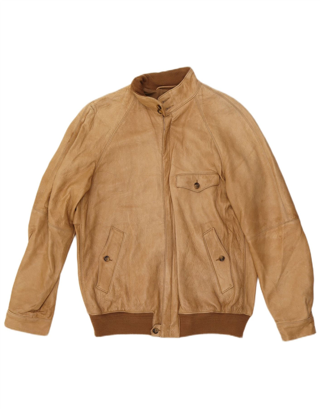 Męska kurtka skórzana VINTAGE UK 38 w kolorze średniego beżu
