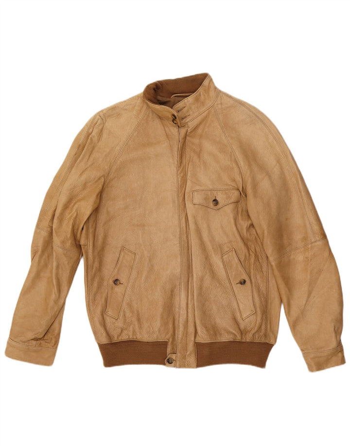 Męska kurtka skórzana VINTAGE UK 38 w kolorze średniego beżu