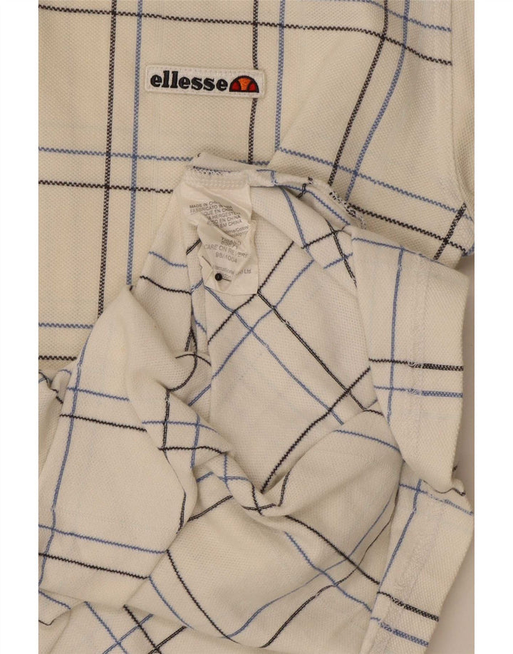 Męska koszulka polo Ellesse, bawełniana w średnią białą kratkę